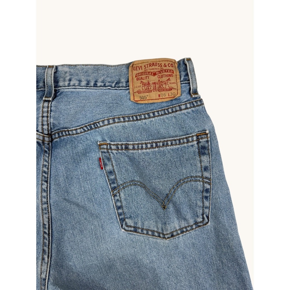 Levis 505 Regular Fit Jeans Mens 36x30 Medium Wash Blue Straight Leg Denim